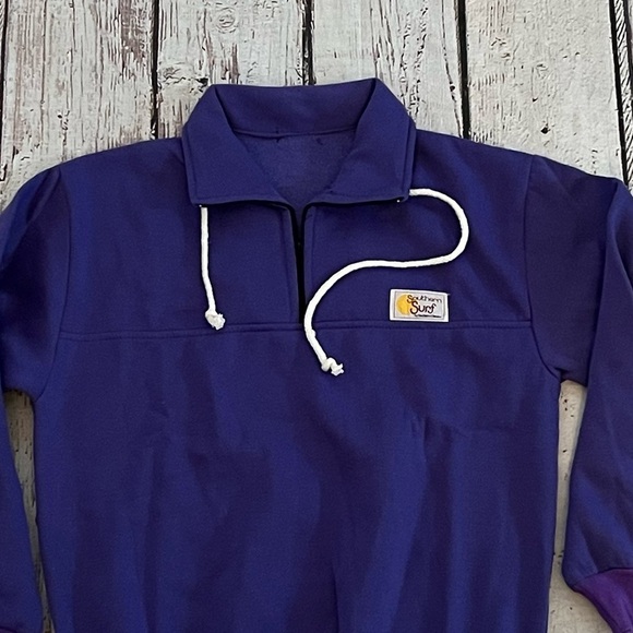 Vintage 1980s Southern Classics Purple Hoodie Jumper Pullover 80s Sweatshirt - Picture 2 of 5